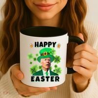 Happy Easter St Patrick's Day Confused Joe Biden Funny Coffee Mug thumb 3