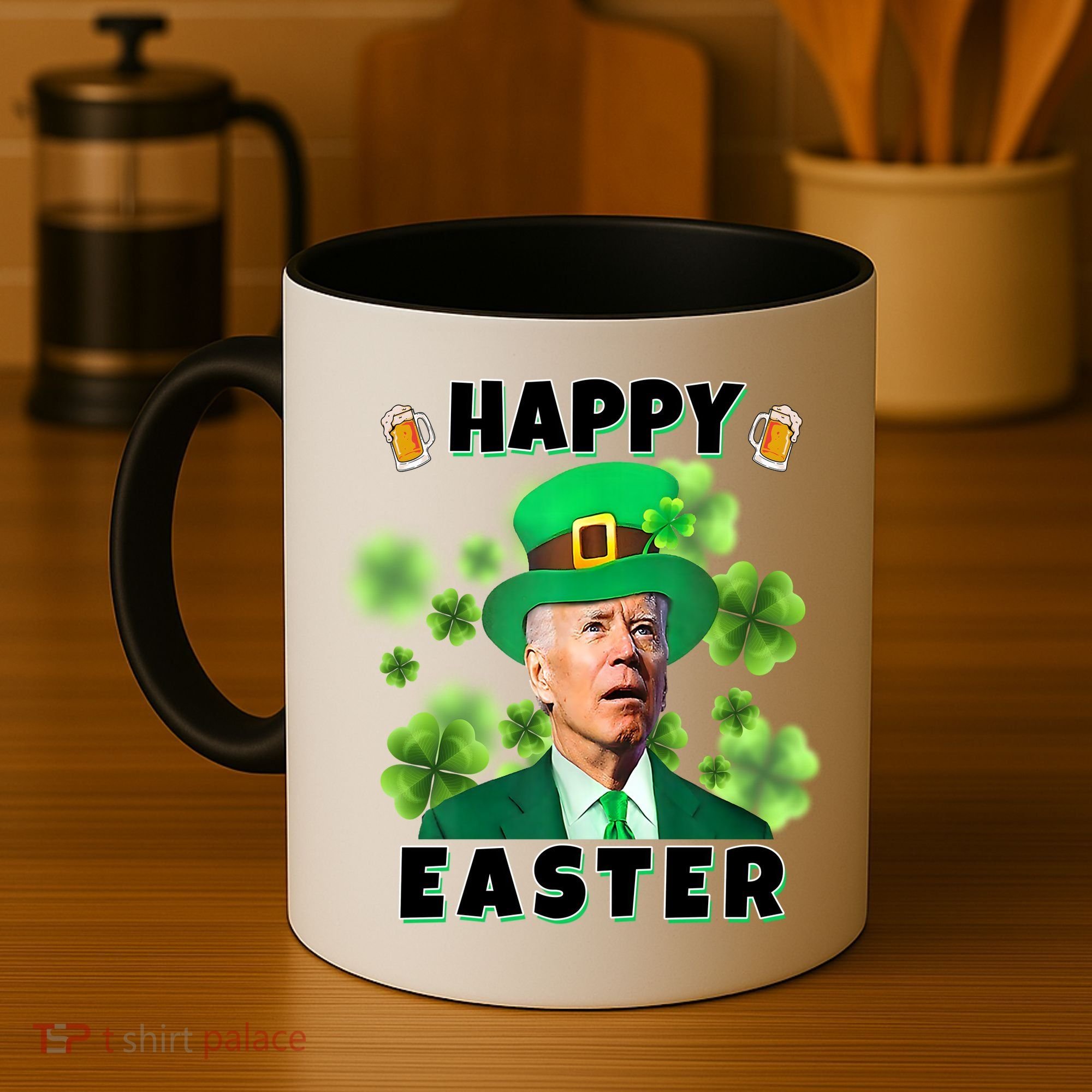 Happy Easter St Patrick's Day Confused Joe Biden Funny Coffee Mug