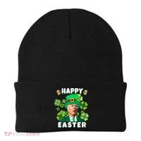 Happy Easter St Patrick's Day Confused Joe Biden Funny Beanie thumb 0