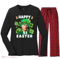 Happy Easter St Patrick's Day Confused Joe Biden Funny Women's Long Sleeve Flannel Pajama Set  thumb 0