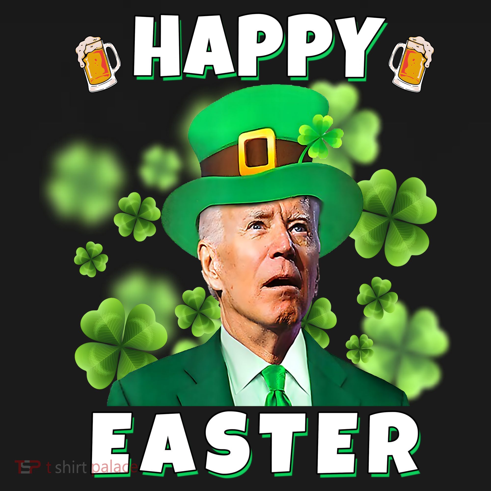 Happy Easter St Patrick's Day Confused Joe Biden Funny Women's Long Sleeve Flannel Pajama Set 