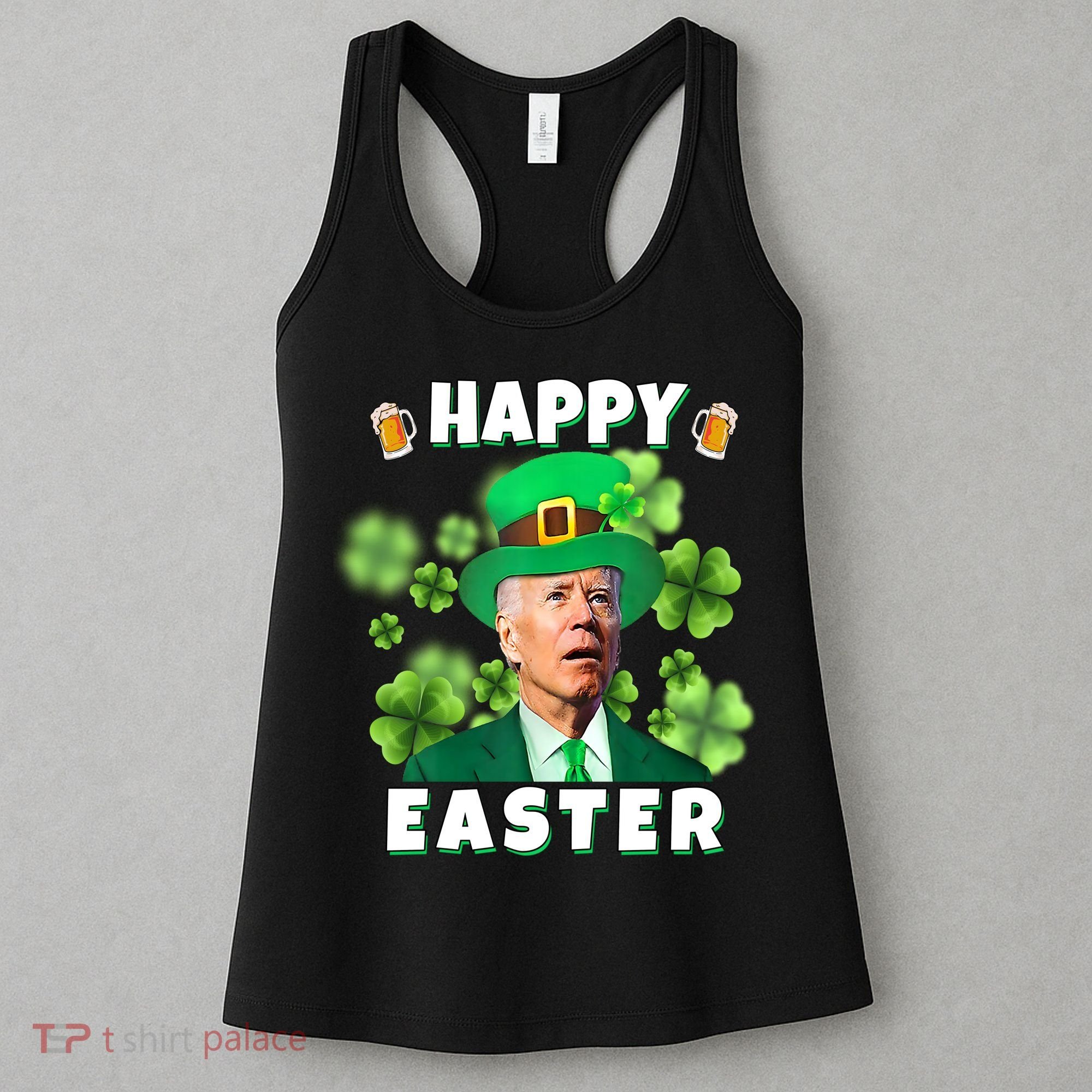 Happy Easter St Patrick's Day Confused Joe Biden Funny Women's Tank Top
