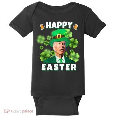 Happy Easter St Patrick's Day Confused Joe Biden Funny Baby Bodysuit
