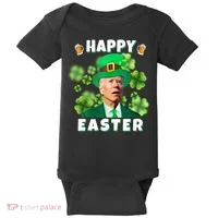 Happy Easter St Patrick's Day Confused Joe Biden Funny Baby Bodysuit thumb 0