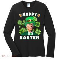 Happy Easter St Patrick's Day Confused Joe Biden Funny Women's Long Sleeve Shirt thumb 0