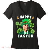 Happy Easter St Patrick's Day Confused Joe Biden Funny Women's V-Neck T-Shirt thumb 0