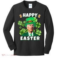 Happy Easter St Patrick's Day Confused Joe Biden Funny Kids Long Sleeve Shirt thumb 0