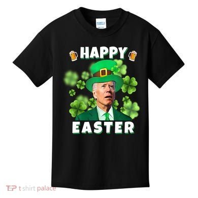Happy Easter St Patrick's Day Confused Joe Biden Funny Kids T-Shirt