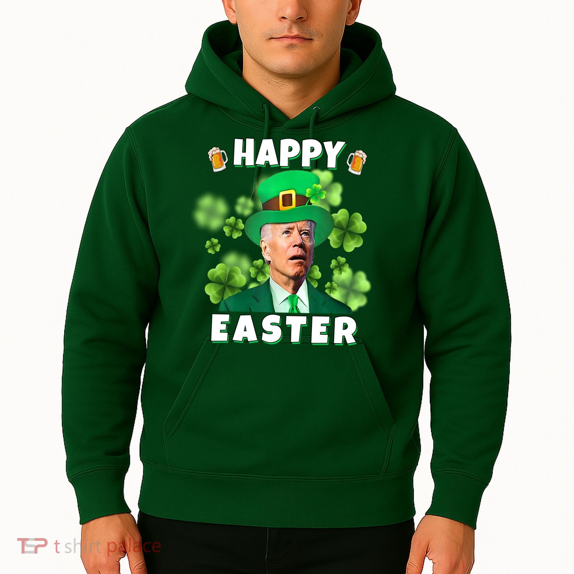 Happy Easter St Patrick's Day Confused Joe Biden Funny Hoodie