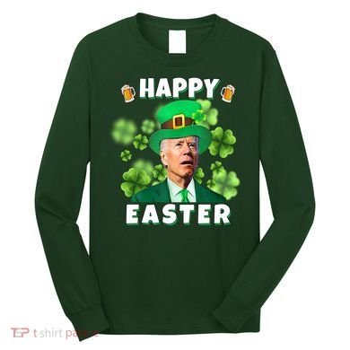 Happy Easter St Patrick's Day Confused Joe Biden Funny Long Sleeve Shirt