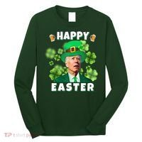 Happy Easter St Patrick's Day Confused Joe Biden Funny Long Sleeve Shirt thumb 0