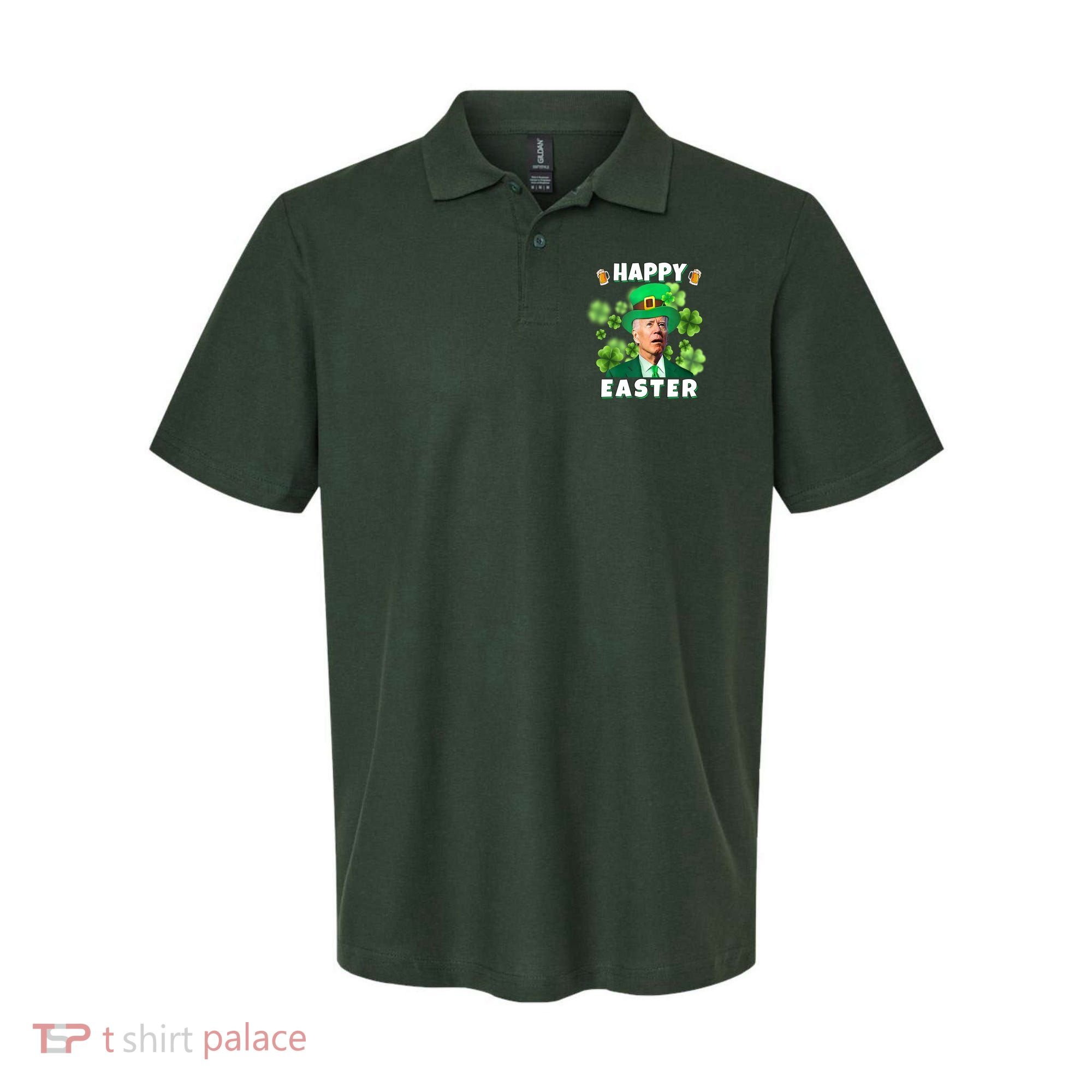 Happy Easter St Patrick's Day Confused Joe Biden Funny Polo