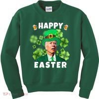 Happy Easter St Patrick's Day Confused Joe Biden Funny Kids Sweatshirt thumb 0