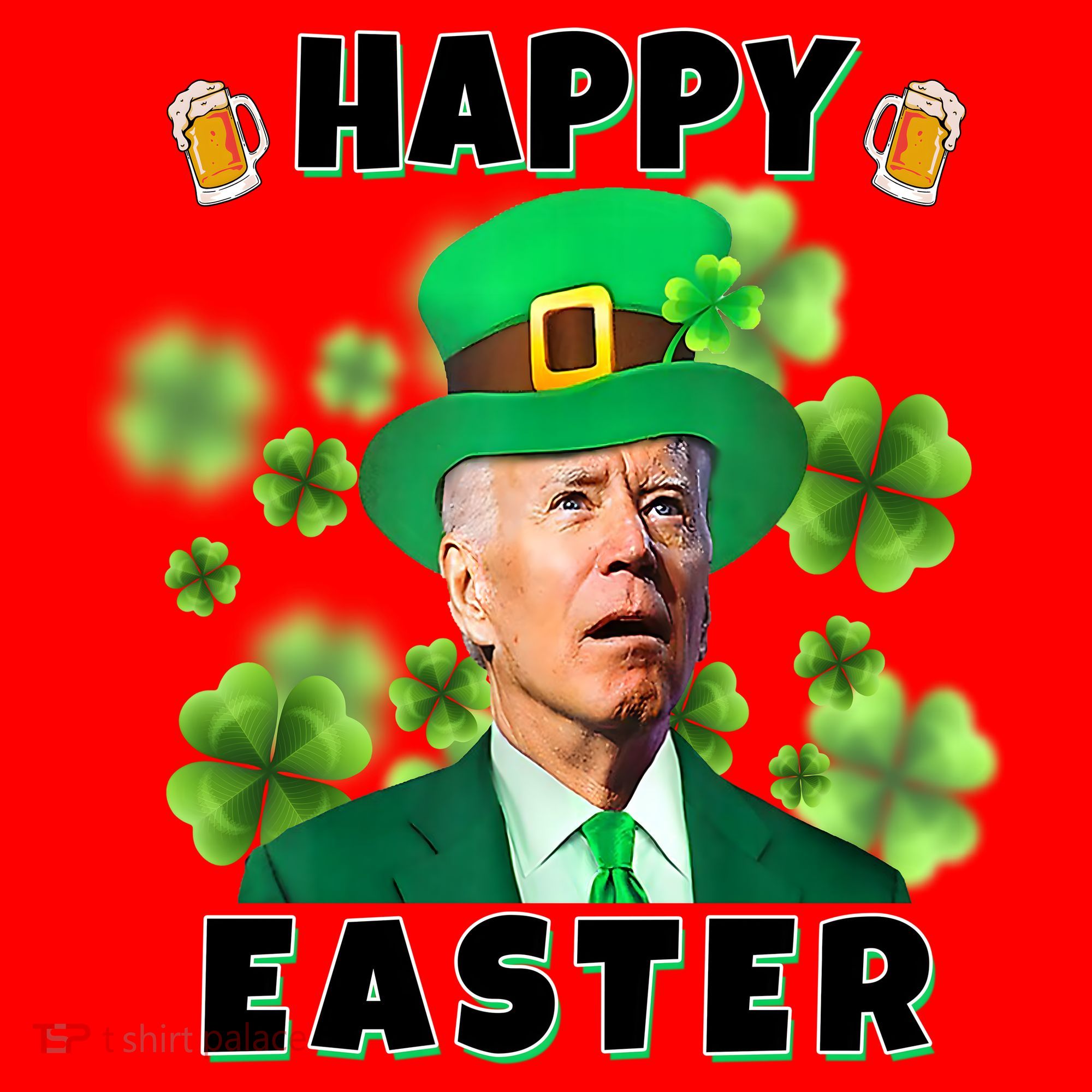 Happy Easter St Patrick's Day Confused Joe Biden Funny Santa Hat