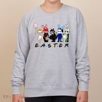 Happy Easter Scary Horror Easter Movie Bunny Hunting Eggs Women's Sweatshirt thumb 0