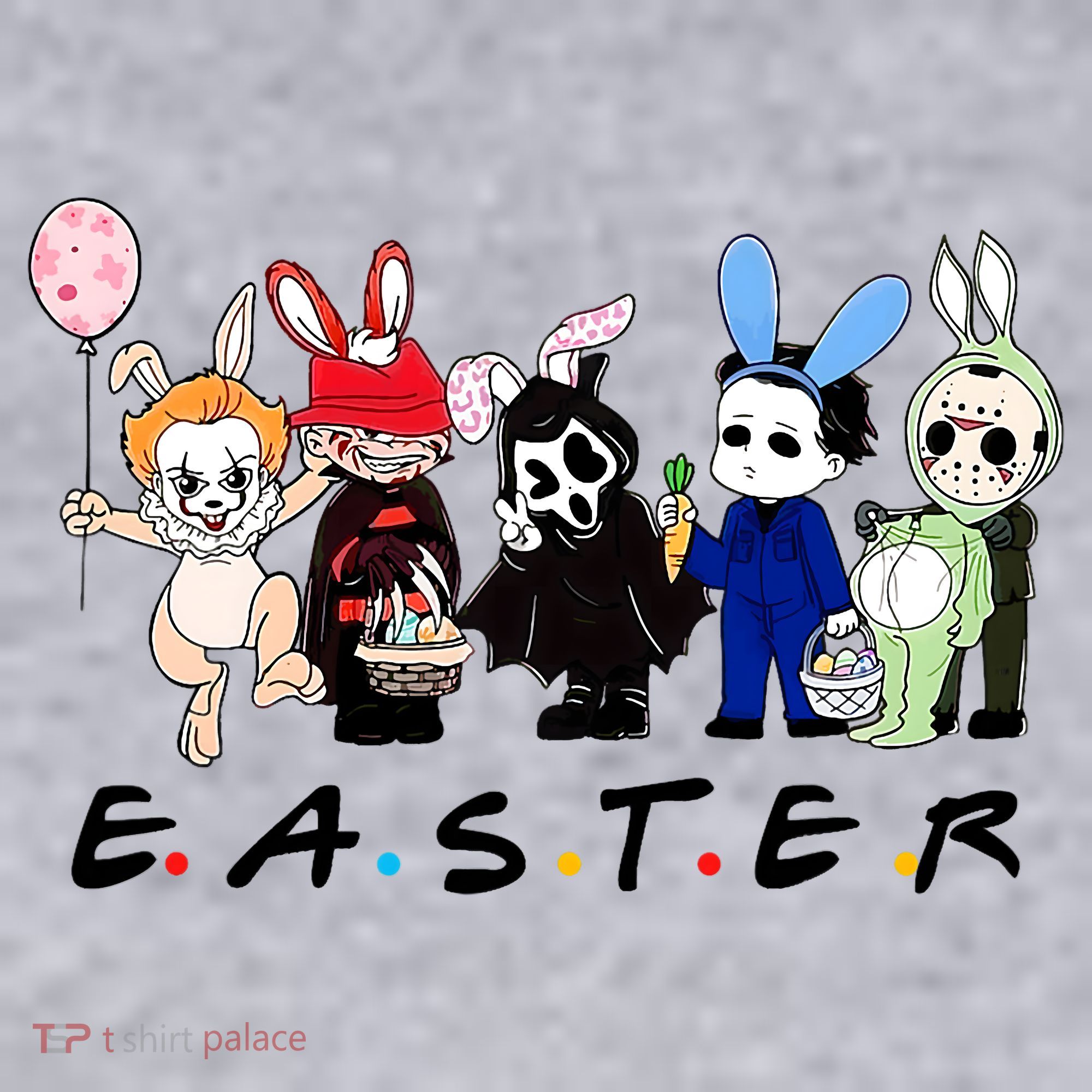 Happy Easter Scary Horror Easter Movie Bunny Hunting Eggs Women's Sweatshirt