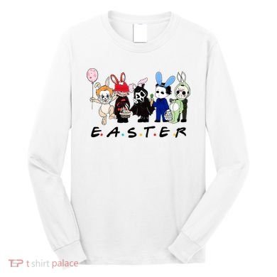 Happy Easter Scary Horror Easter Movie Bunny Hunting Eggs Long Sleeve Shirt