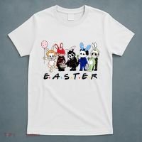 Happy Easter Scary Horror Easter Movie Bunny Hunting Eggs T-Shirt thumb 5