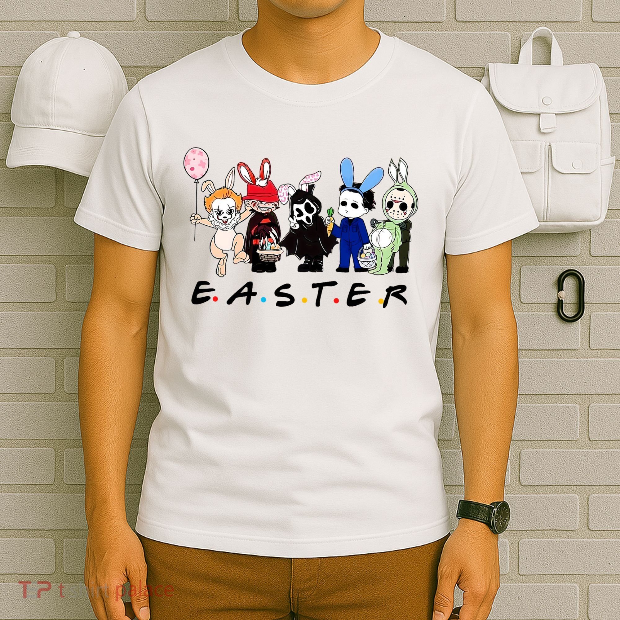 Happy Easter Scary Horror Easter Movie Bunny Hunting Eggs T-Shirt