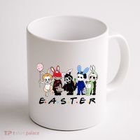 Happy Easter Scary Horror Easter Movie Bunny Hunting Eggs Coffee Mug thumb 1