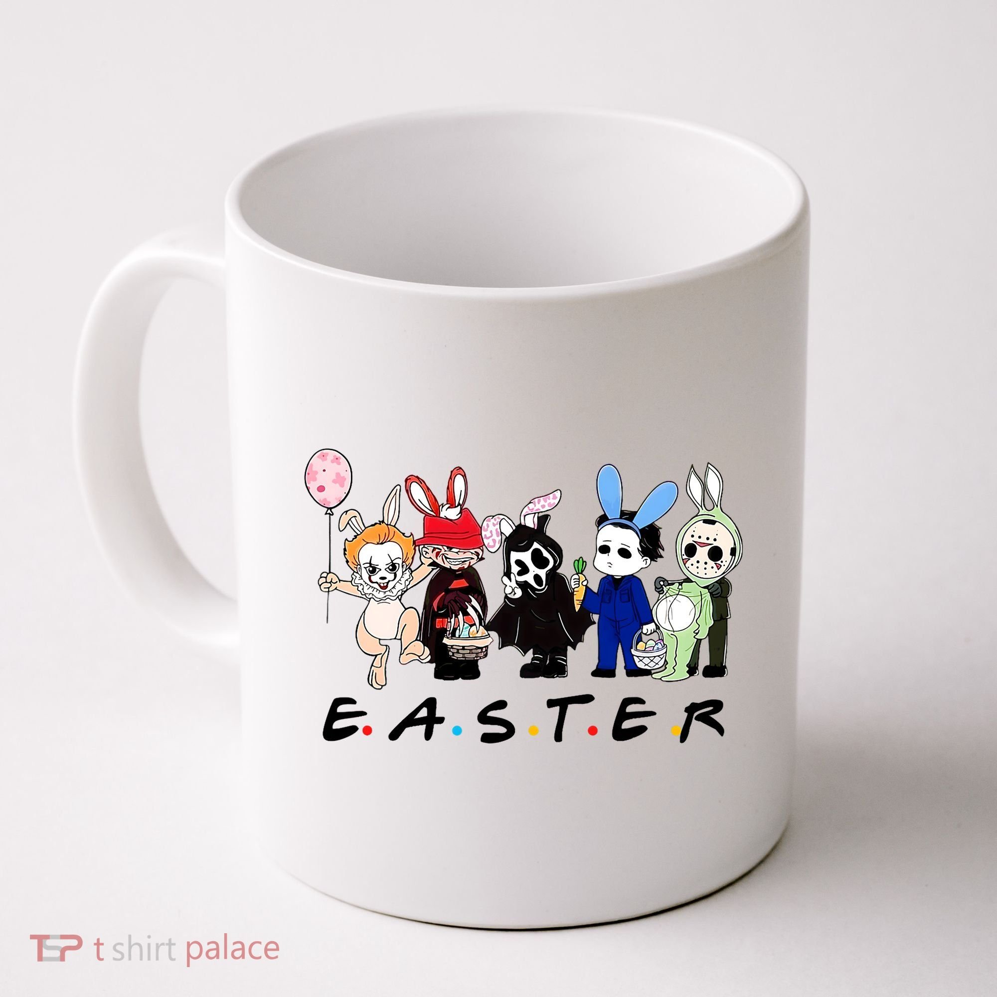 Happy Easter Scary Horror Easter Movie Bunny Hunting Eggs Coffee Mug