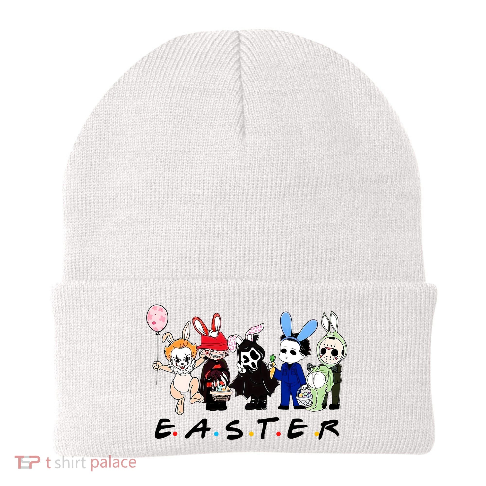 Happy Easter Scary Horror Easter Movie Bunny Hunting Eggs Beanie