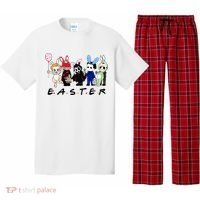 Happy Easter Scary Horror Easter Movie Bunny Hunting Eggs Pajama Set thumb 0