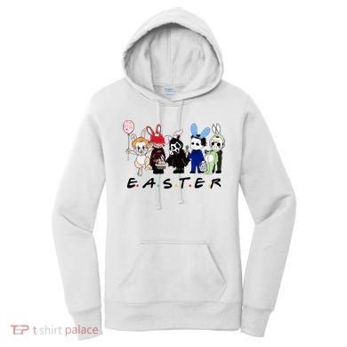 Happy Easter Scary Horror Easter Movie Bunny Hunting Eggs Women's Hoodie