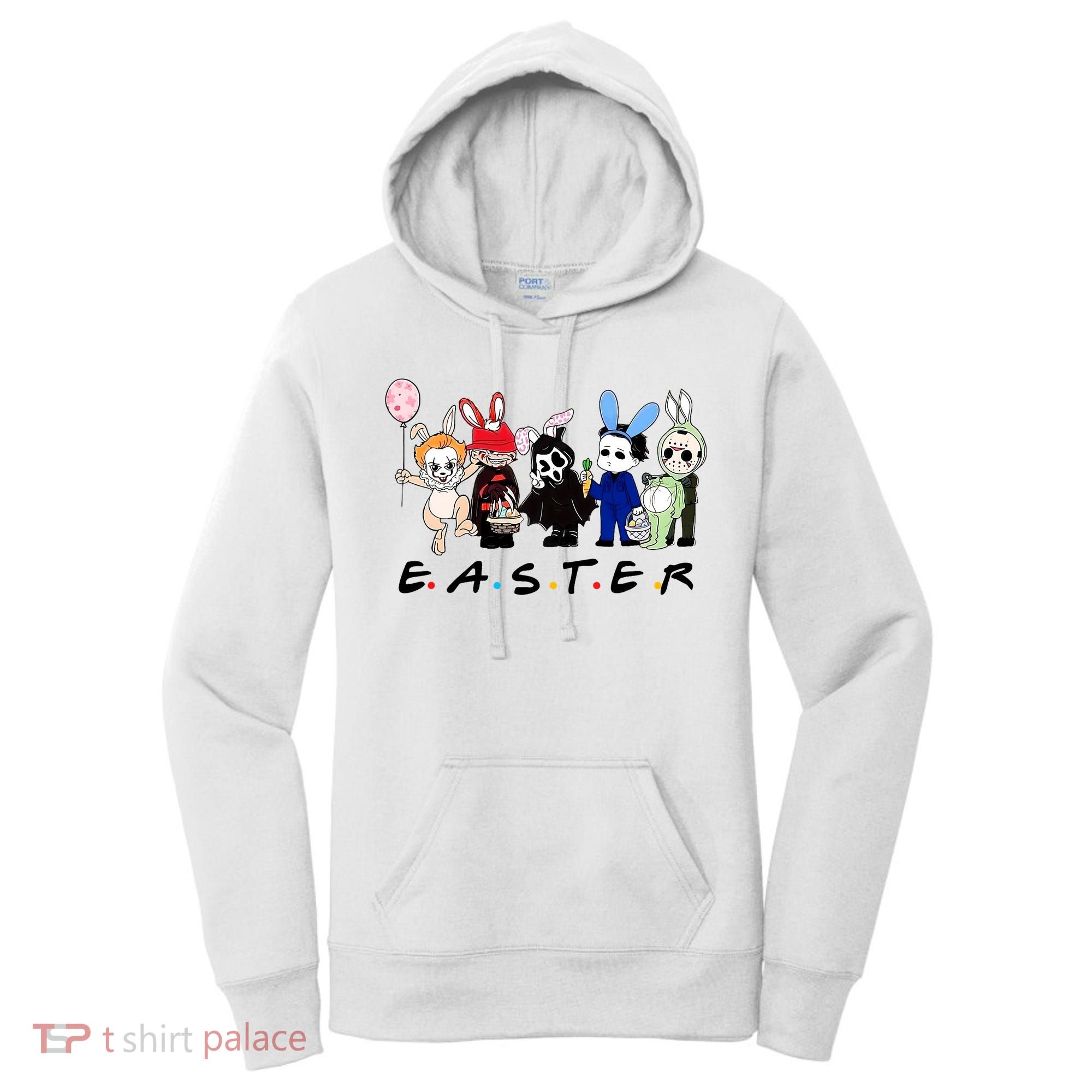 Happy Easter Scary Horror Easter Movie Bunny Hunting Eggs Women's Hoodie