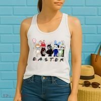 Happy Easter Scary Horror Easter Movie Bunny Hunting Eggs Women's Tank Top thumb 2