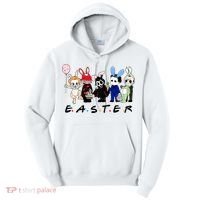 Happy Easter Scary Horror Easter Movie Bunny Hunting Eggs Tall Hoodie thumb 0