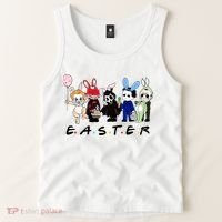 Happy Easter Scary Horror Easter Movie Bunny Hunting Eggs Tank Top thumb 2