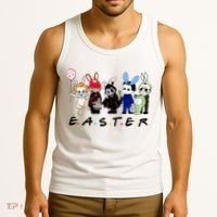 Happy Easter Scary Horror Easter Movie Bunny Hunting Eggs Tank Top thumb 3