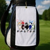 Happy Easter Scary Horror Easter Movie Bunny Hunting Eggs Golf Towel thumb 2