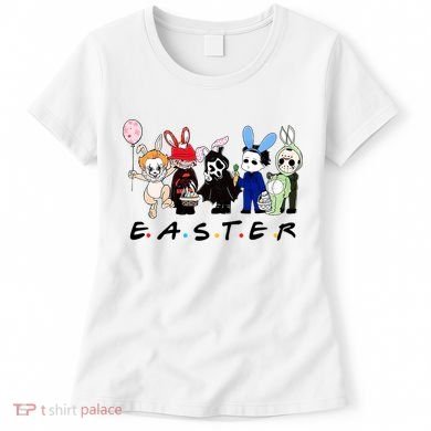 Happy Easter Scary Horror Easter Movie Bunny Hunting Eggs Women's T-Shirt