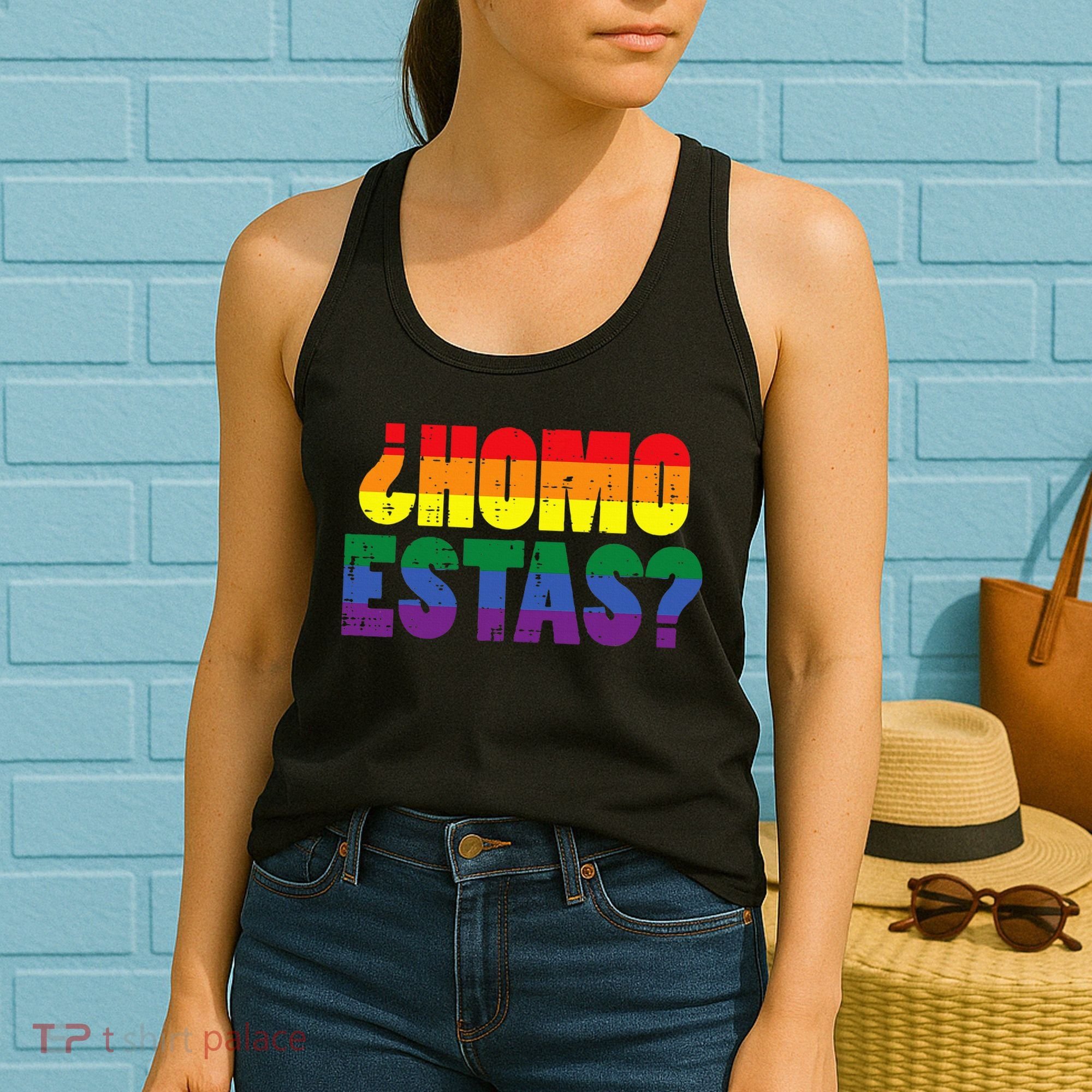 Homo Estas Spanish Mexican Funny Pride Ally Lgbt Month Women's Tank Top