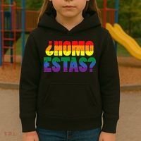 Homo Estas Spanish Mexican Funny Pride Ally Lgbt Month Kids Hoodie thumb 3