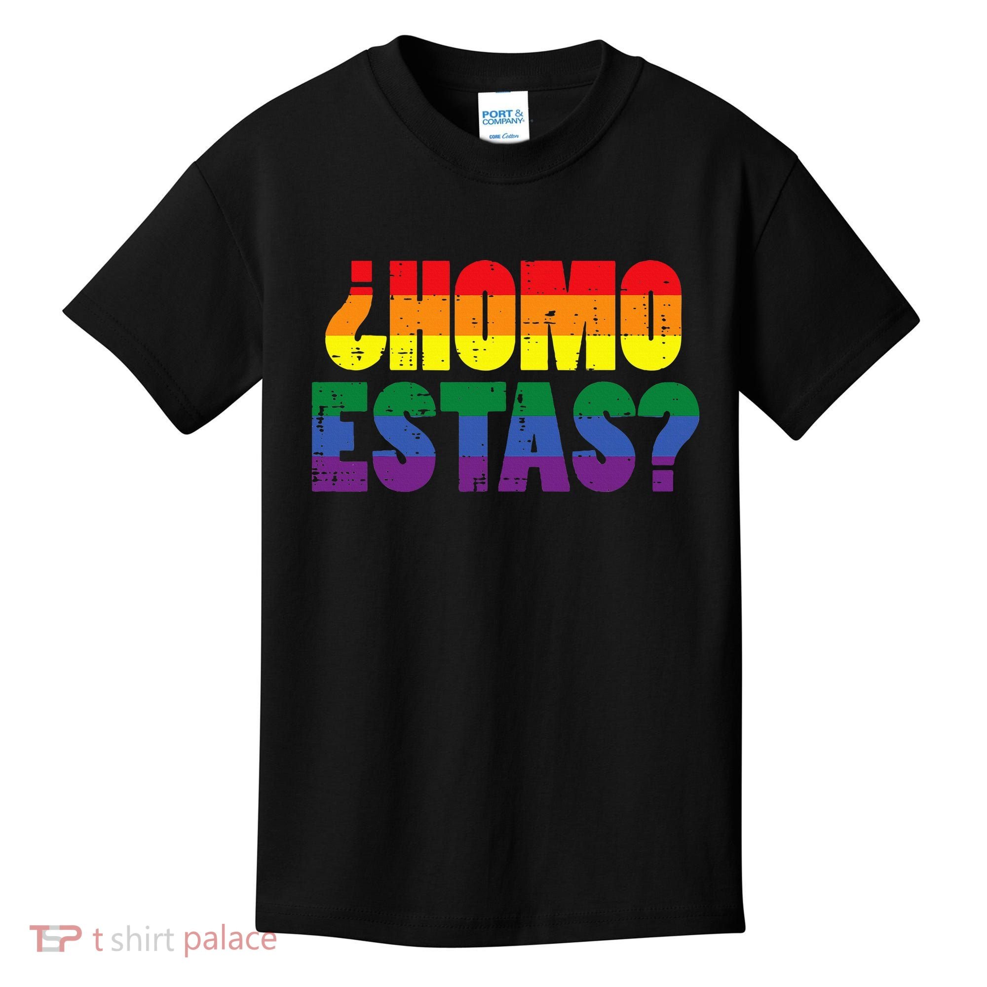 Homo Estas Spanish Mexican Funny Pride Ally Lgbt Month Kids T-Shirt