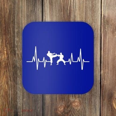 Heartbeat Ecg Taekwondo Player Martial Arts Tkd Gift Coaster