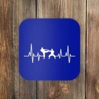 Heartbeat Ecg Taekwondo Player Martial Arts Tkd Gift Coaster thumb 0