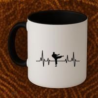 Heartbeat Ecg Taekwondo Player Martial Arts Tkd Great Gift Coffee Mug thumb 2