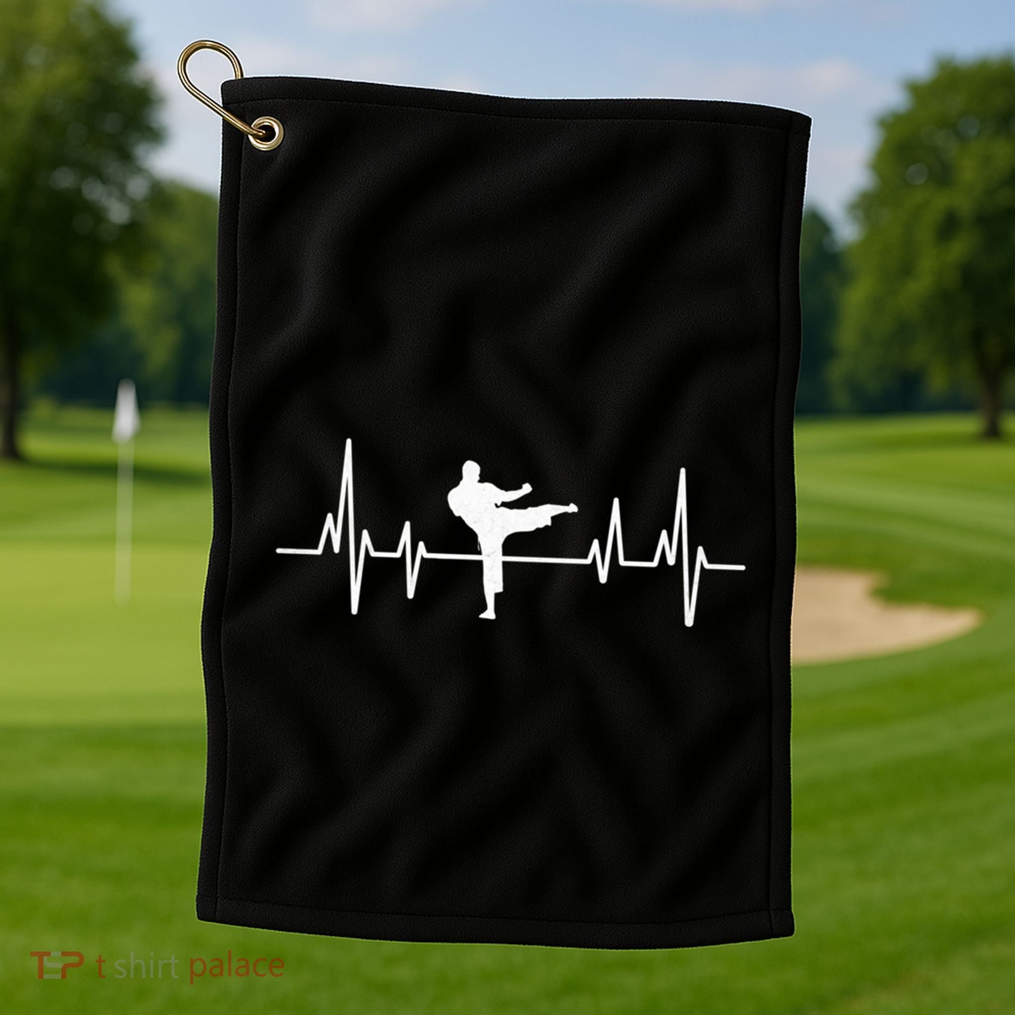 Heartbeat Ecg Taekwondo Player Martial Arts Tkd Great Gift Golf Towel