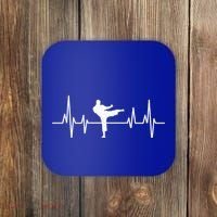 Heartbeat Ecg Taekwondo Player Martial Arts Tkd Great Gift Coaster thumb 0