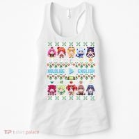 Hololive English Ugly Christmas Sweater (Gray) Women's Tank Top thumb 0