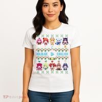 Hololive English Ugly Christmas Sweater (Gray) Women's T-Shirt thumb 4