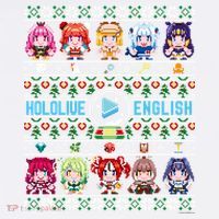 Hololive English Ugly Christmas Sweater (Gray) Women's T-Shirt thumb 6