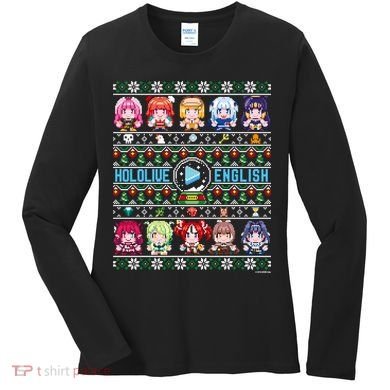 Hololive English Ugly Christmas Sweater Women's Long Sleeve Shirt
