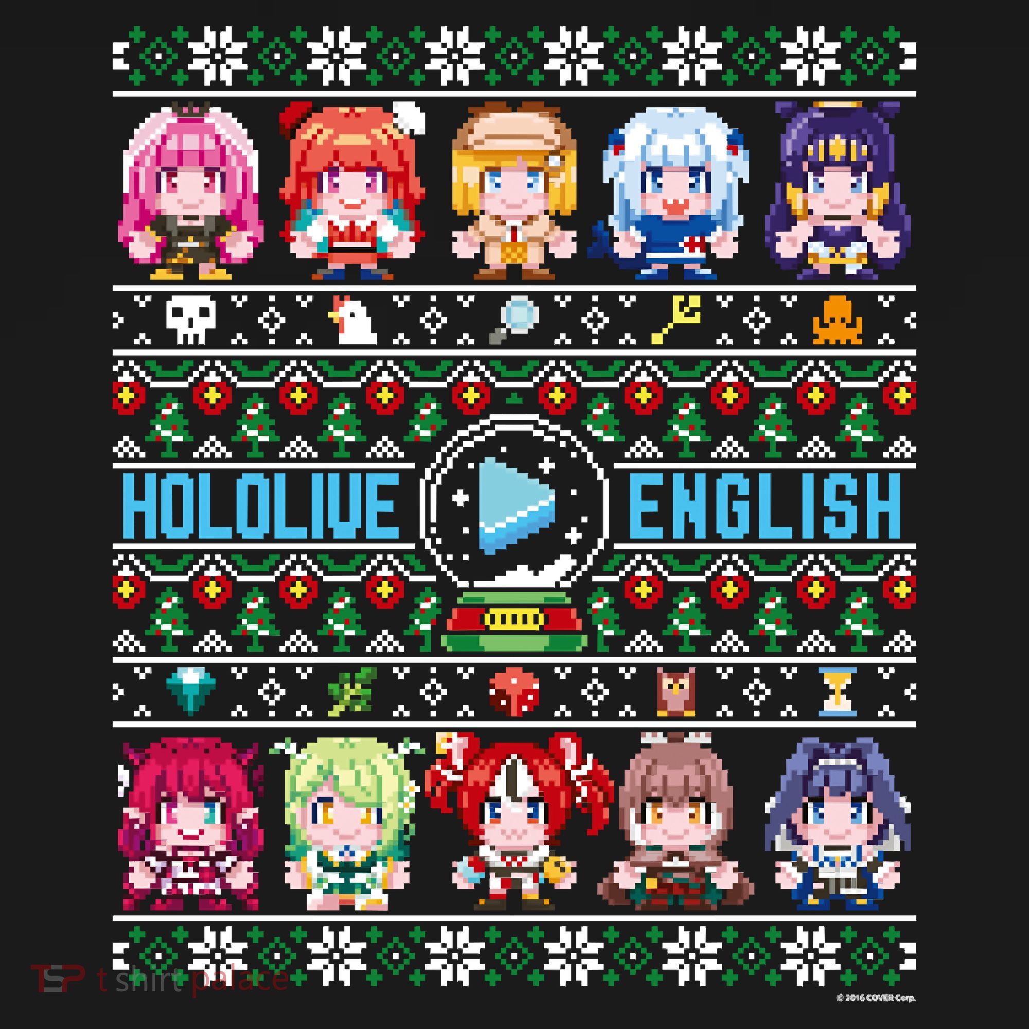 Hololive English Ugly Christmas Sweater Women's Long Sleeve Shirt