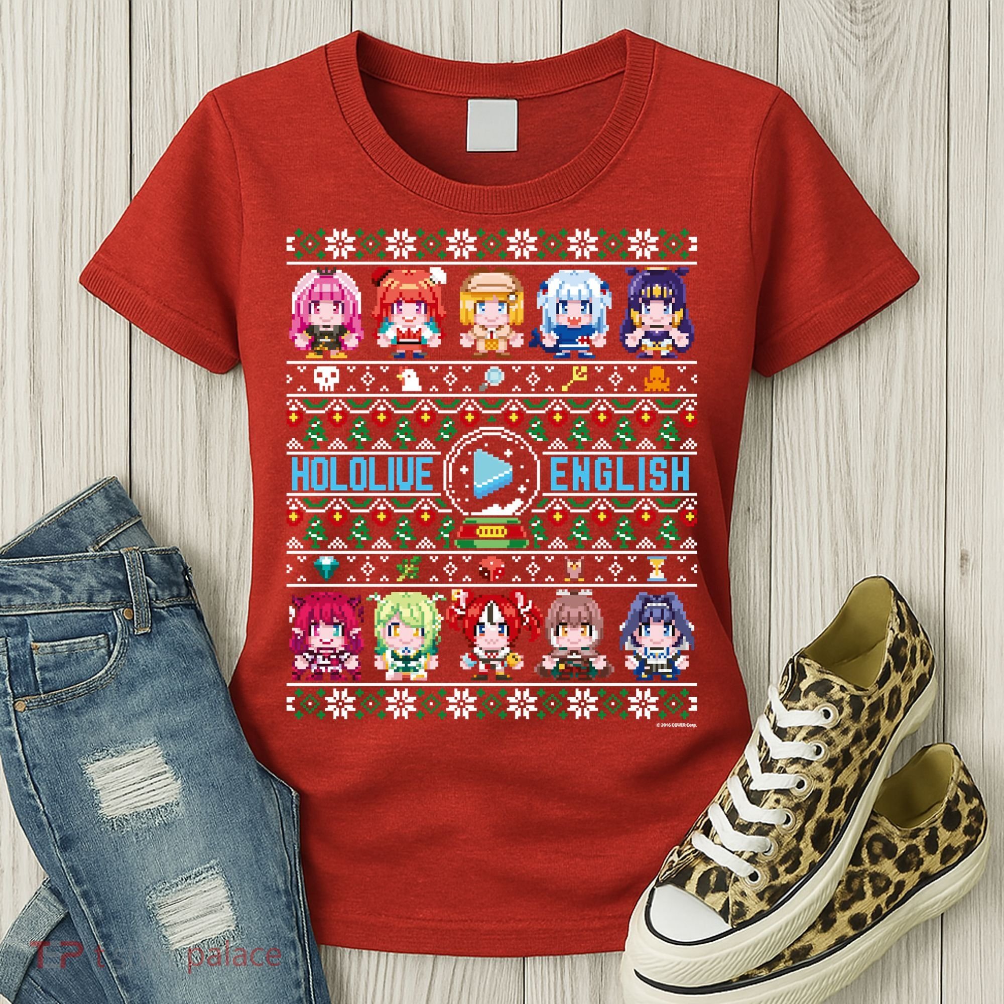 Hololive English Ugly Christmas Sweater Women's T-Shirt