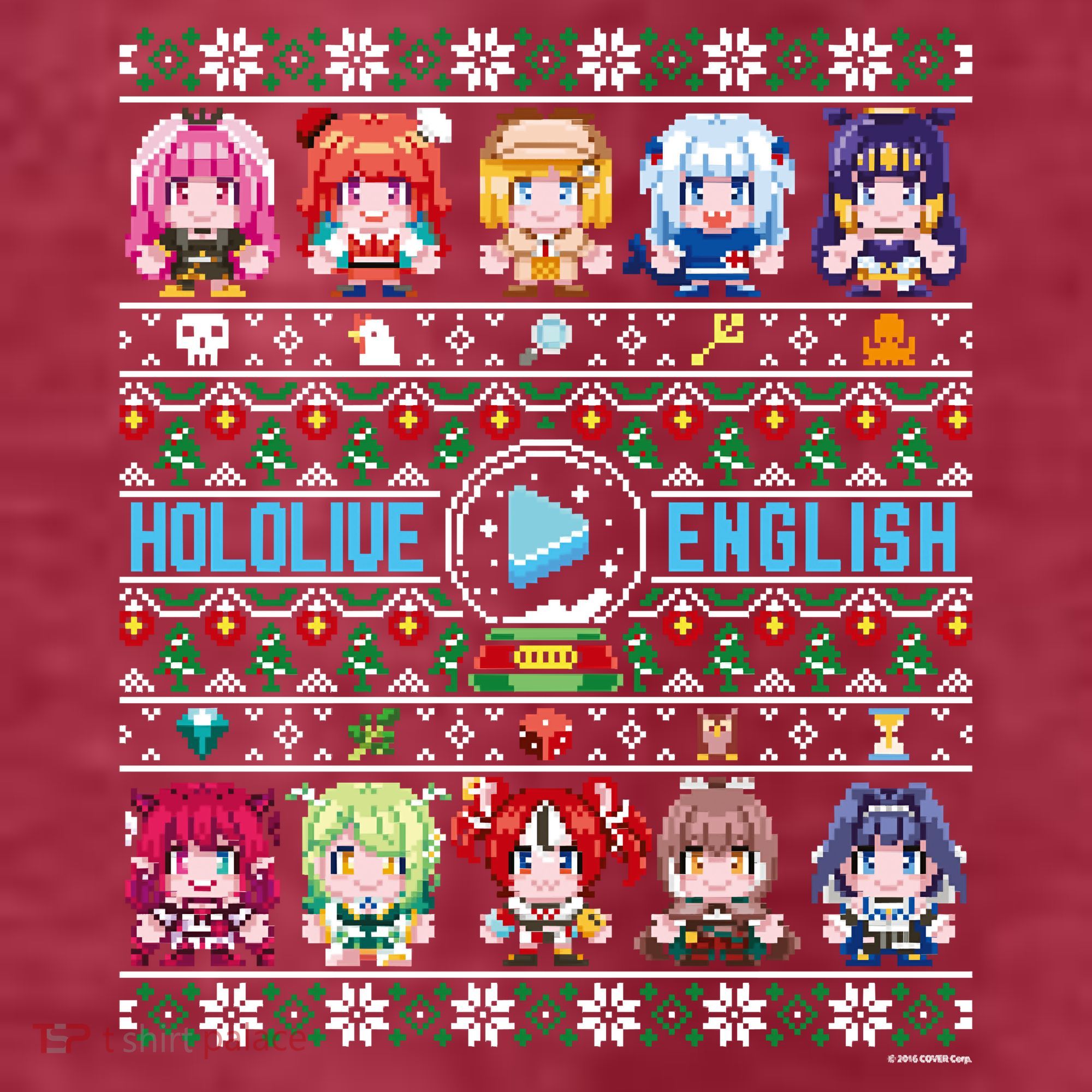 Hololive English Ugly Christmas Sweater Women's T-Shirt